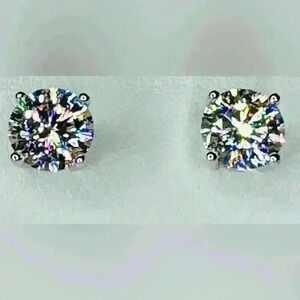 Moissanite 1 Carat Earrings GRA CERTIFIED